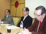 Prof. Seiichiro Takagi (Aoyama Gakuin University), Prof. Toshihiko Kinoshita (Waseda University) and Mr. Sam Jameson (Freelance Journalist)